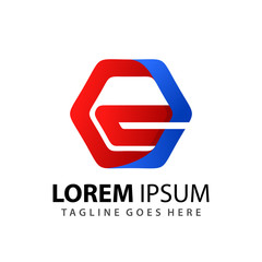 Gradient Hexagonal Abstract Letter E Business Company Modern Logo Design Template Vector