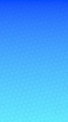 Translucent honeycomb on a gradient blue sky background. Perspective view on polygon look like honeycomb. Isometric geometry. 3D illustration