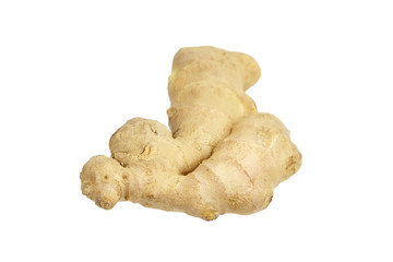 Ginger rhizome isolated on white background, fresh ginger root