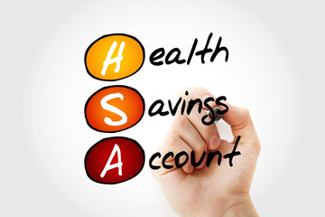 HSA - Health Savings Account acronym, concept background