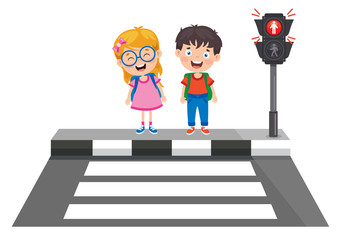 Traffic Concept With Funny Characters