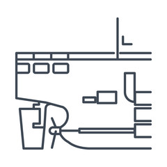 Thin line icon stern of a ship © vvushakovv