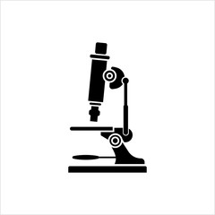 Microscope Icon, Laboratory Magnification Instrument