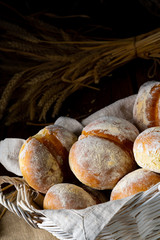Homemade wheat rolls for breakfast