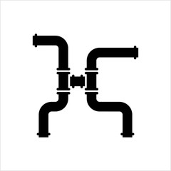 Pipe Icon, Pipe Fitting Icon, Water, Gas, Oil Pipeline, Plumbing Work
