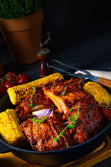 Rustic spare ribs from the oven