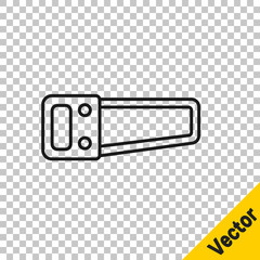 Black line Hand saw icon isolated on transparent background.  Vector Illustration