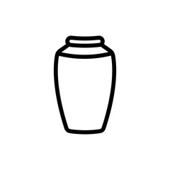 low necked vase icon vector. low necked vase sign. isolated contour symbol illustration