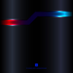 Abstract template dark blue geometric header with red lighting effect background