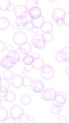 Pink colored background with purple bubbles. Wallpaper, texture purple balloons. 3D illustration