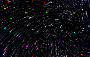 Colorful explosive starry sky over Moscow 

 Photo taken at night, Moscow, spring 2020, sky, stars,...