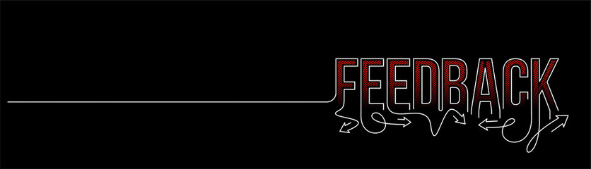 Feedback Calligraphic line art Text shopping poster vector illustration Design.