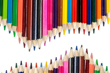 coloring wooden pencil in the form of wave