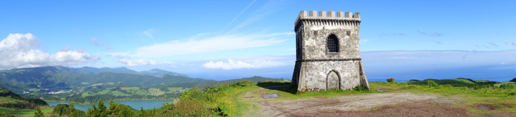 Fototapeta na wymiar Panoramic view of a watchtower