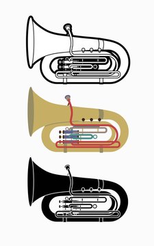 Tuba instrument cartoon music graphic vector