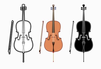 Cello instrument cartoon music graphic vector © sila5775