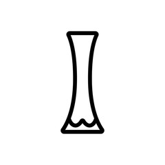 narrowed flower vase icon vector. narrowed flower vase sign. isolated contour symbol illustration