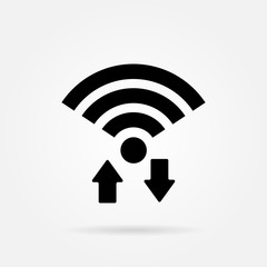 Wi Fi icon. Network, internet, connection symbol. logo. Stock - Vector illustration.