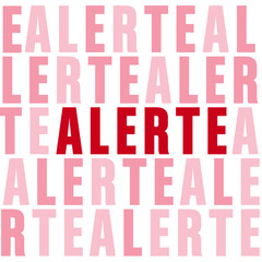 alerte, typographie rouge