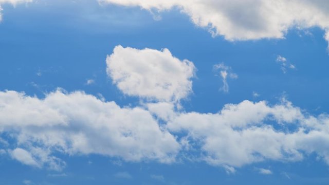 Beautiful Blue sky with clouds, 4K Time lapse, Puffy Cumulus Cloud, Relaxation Weather