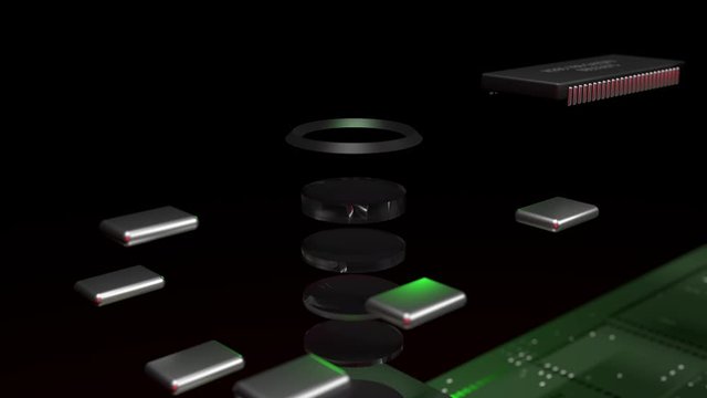 3D virtual show inside split part of Smartphone moving rotate, digital technology concept design