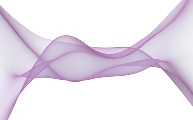 Abstract wave. Scarf. Bright ribbon on white background. Abstract smoke. Raster air background. 3D illustration