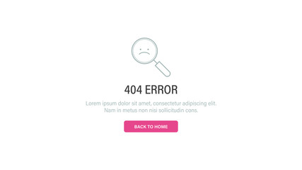 Error 404 page not found illustration - obrazy, fototapety, plakaty