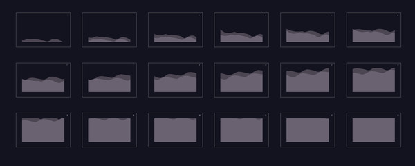 Animation transitions effect. Sprite Sheet of transitions. Ready frame by frame animation for games, cartoon or animation. ash color scene transition effect.  Animation transitions effect 22
