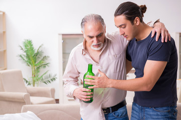 Man with drinking problem and the family