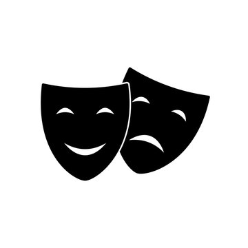 Theatrical masks icon- Vector illustration character Theater - Tragedy and Comedy