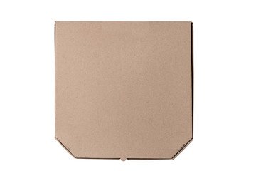 Cardboard pizza box, isolate. Mockup, place for text.