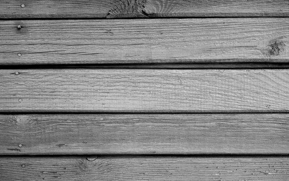 Wooden planks background in black and white.