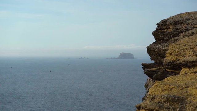 Stunning ocean view at the rocky shore of Paracas in Peru, slow motion static HD