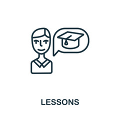 Fototapeta na wymiar Lessons icon from business training collection. Simple line Lessons icon for templates, web design and infographics