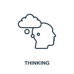 Thinking icon from business training collection. Simple line Thinking icon for templates, web design and infographics