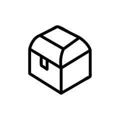 closed chest icon vector. closed chest sign. isolated contour symbol illustration