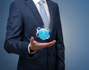 Business man with empty hand and