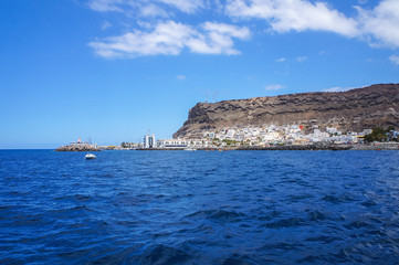 Puerto de Mogán seen from a recreational boat