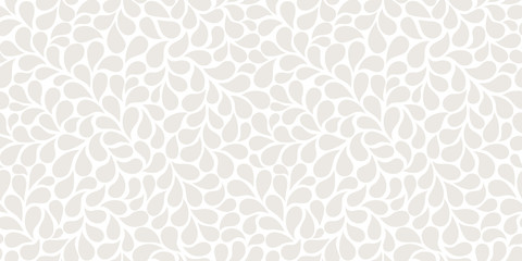 Vector seamless pattern with gray drops. Monochrome abstract floral background. Stylish monochrome texture.