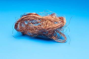 Copper cable, copper filaments to carry electricity.