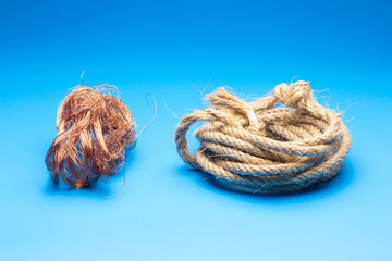 Copper cable, copper filaments to carry electricity.