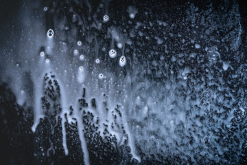 Soap bubbles background- suds liquid. Water abstract- pattern texture. Nature beauty- view top