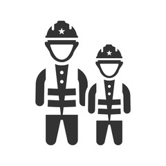 Construction worker team icon