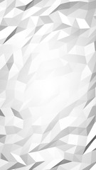 White abstract background. Lowpoly backdrop. Crumpled paper. 3D illustration