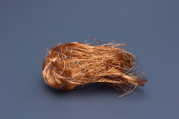 Copper cable, copper filaments to carry electricity.