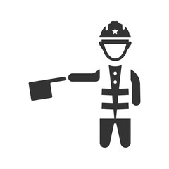 Construction warning flag icon