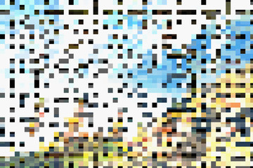 Digital pixel- art decoration. Color abstract background