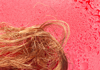 Copper cable, copper filaments to carry electricity.