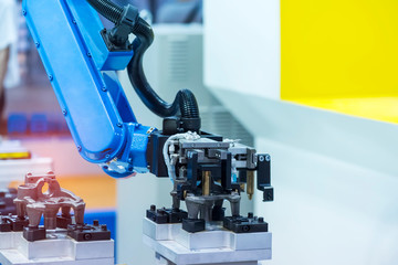 automatic machine tool in industrial manufacture factory,Smart factory industry 4.0 concept.