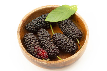 fresh and ripe mulberries background